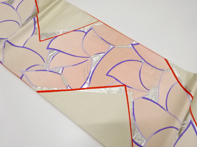 アンティーク　蝶模様織り出し袋帯（着用可）